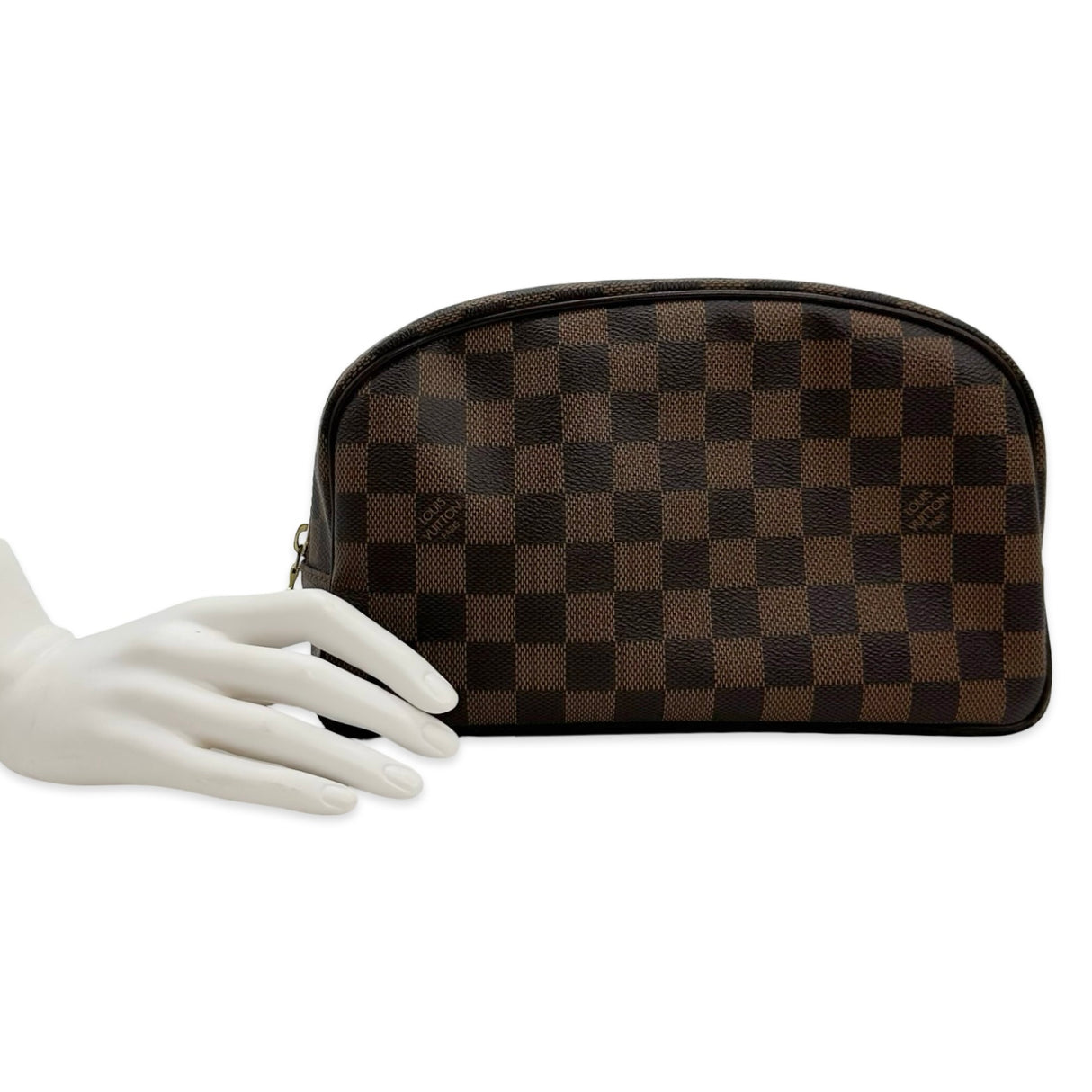 LOUIS VUITTON: Damier Ebene Trousse Cosmetic Bag