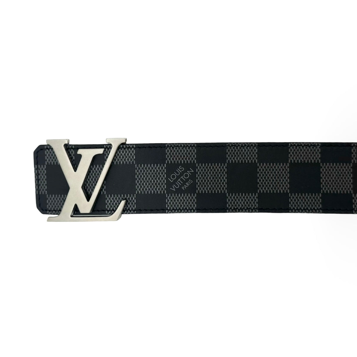 LOUIS VUITTON: Damier Graphite 40mm Reversible Initiales Belt