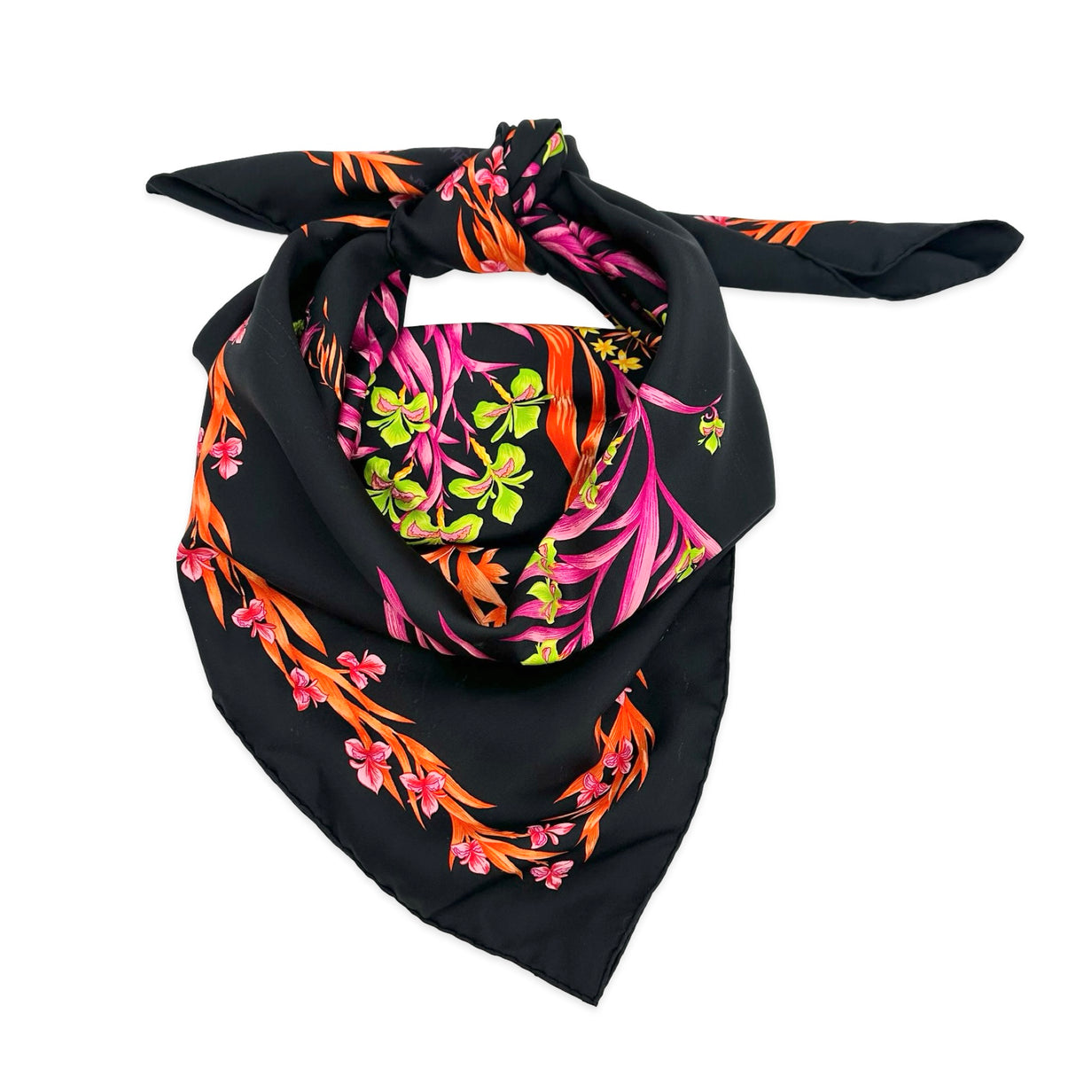 HERMES: Silk Cheval Fleuri 90 Scarf