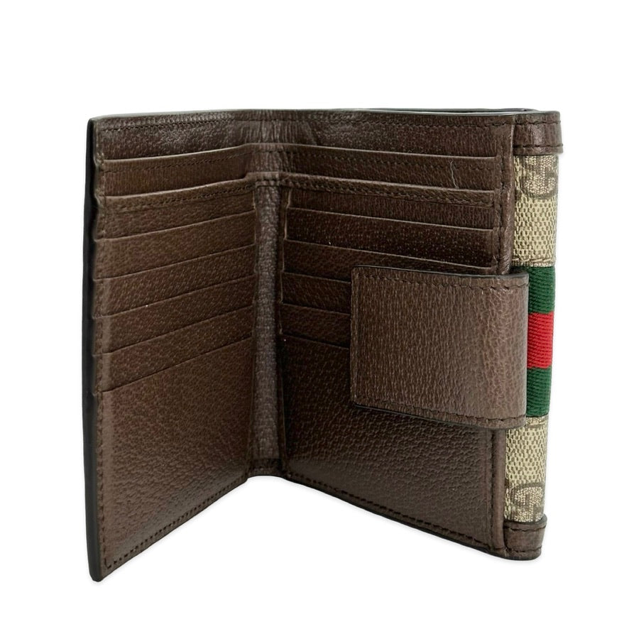 GUCCI: GG Supreme Ophidia French Flap Wallet