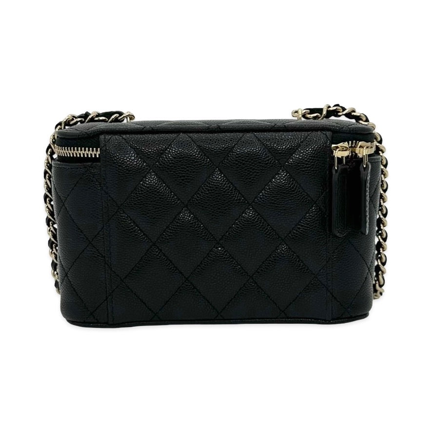 Quilted Caviar Classic Mini Vanity Case with Chain
