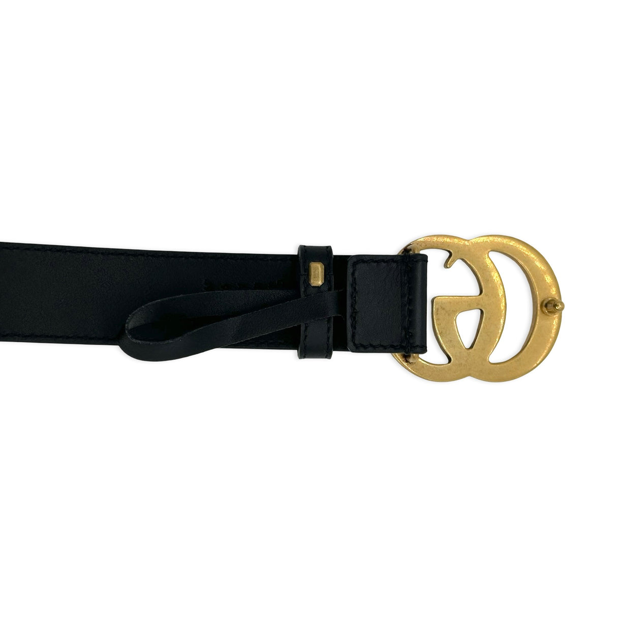 GUCCI: Leather GG Marmont Thin Belt