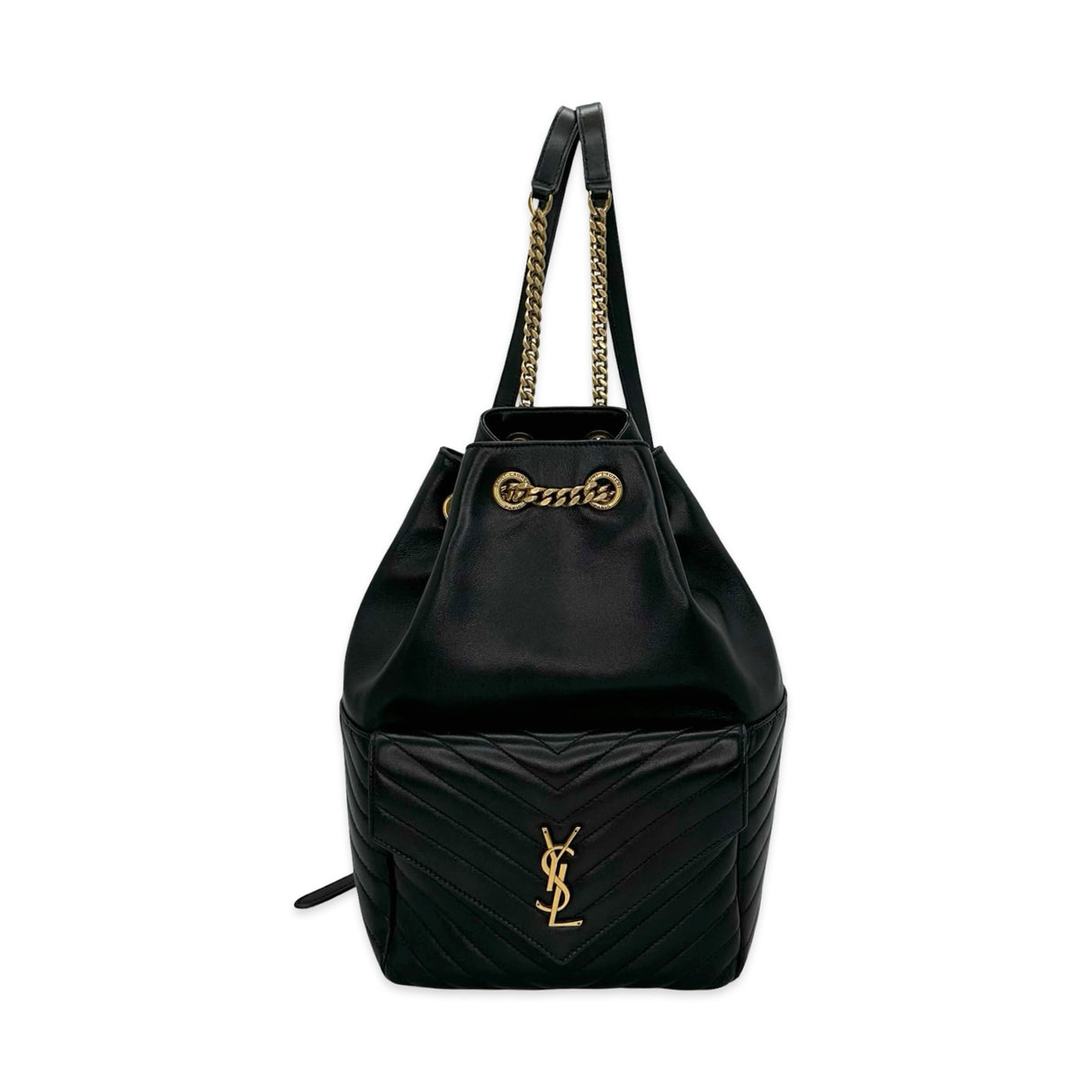 SAINT LAURENT: Chevron Quilted Lambskin Joe Backpack