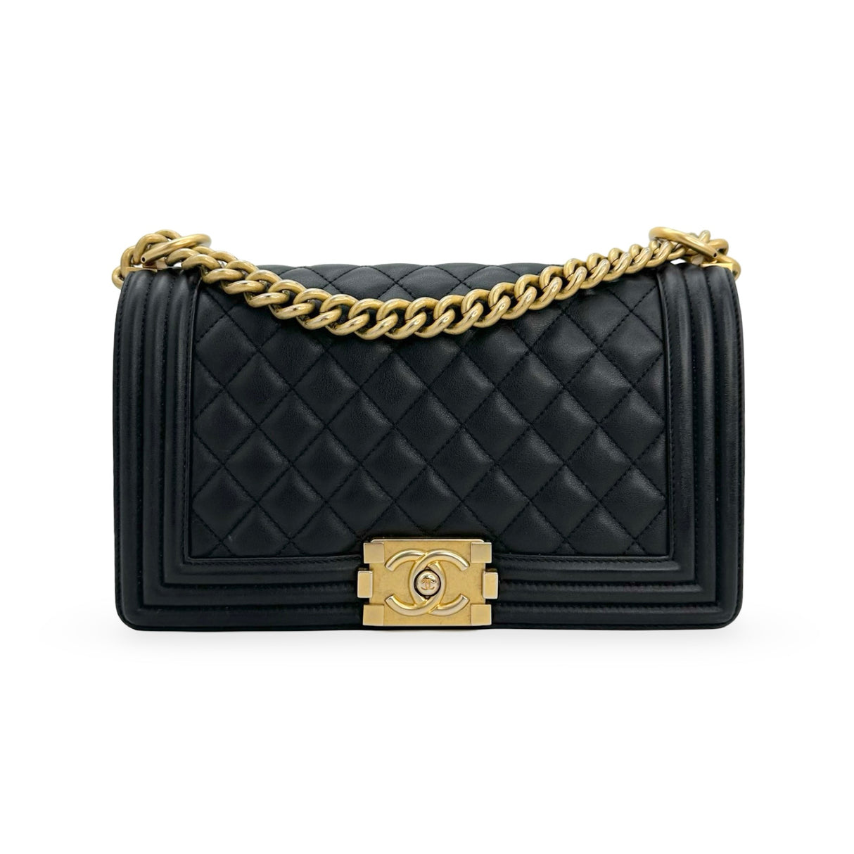 CHANEL: Quilted Lambskin Old Medium Boy Bag
