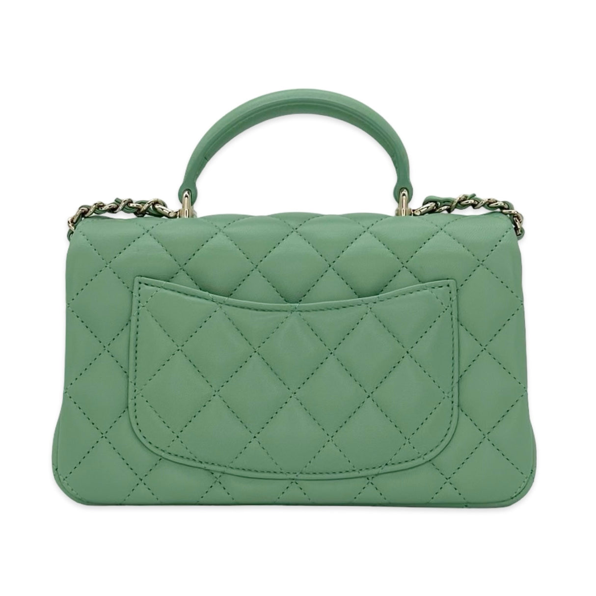 CHANEL: Quilted Lambskin Mini Top Handle Flap bag