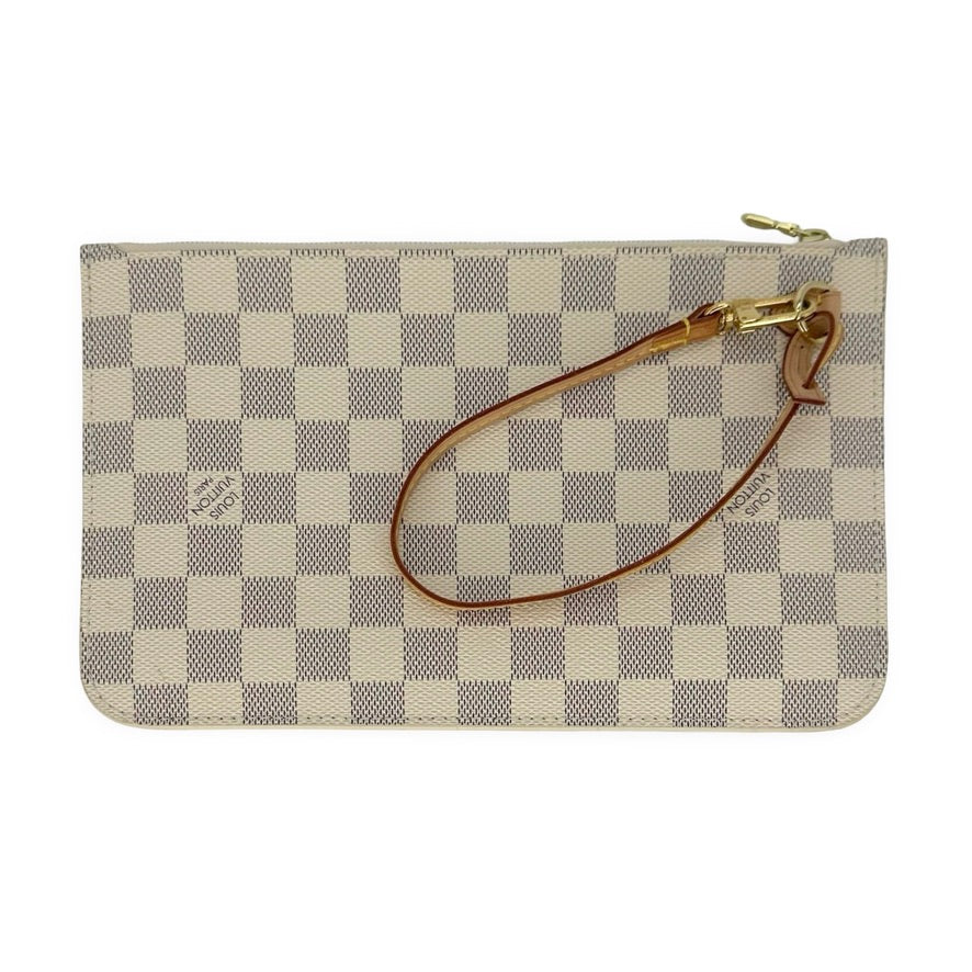 LOUIS VUITTON: Damier Azur Neverfull Pochette