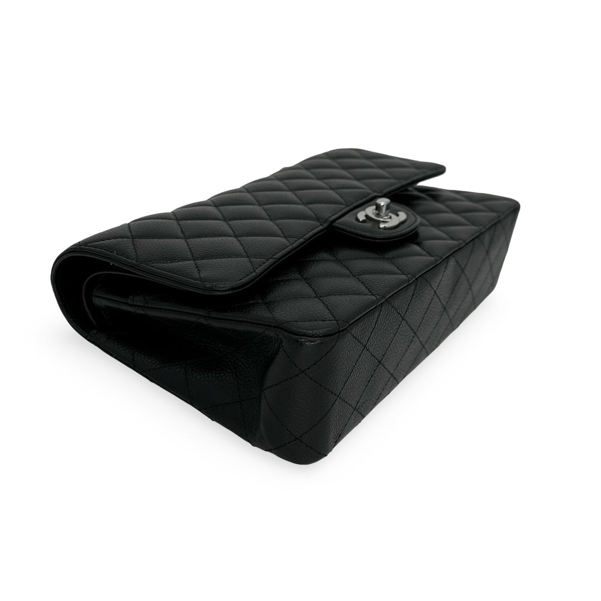 CHANEL: Quilted Caviar Medium Classic Double Flap