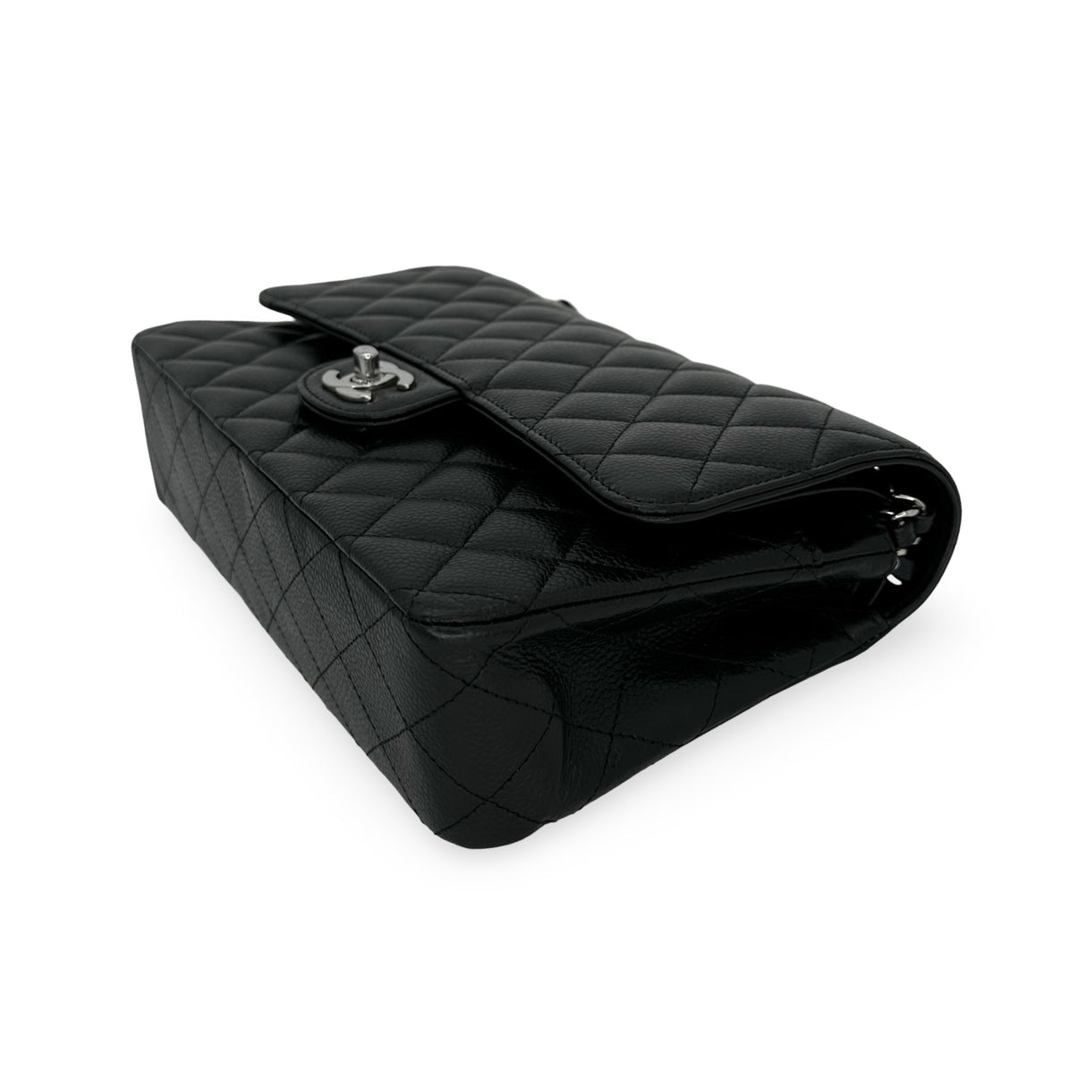 CHANEL: Quilted Caviar Medium Classic Double Flap
