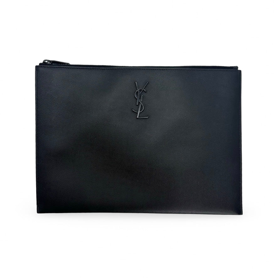 SAINT LAURENT: Grain de Poudre Large Zip Pouch