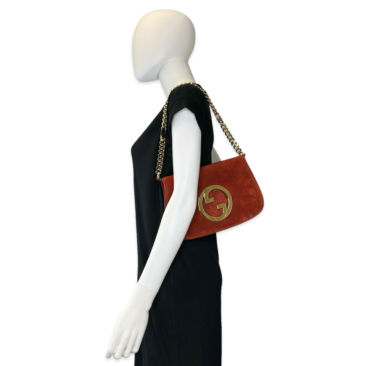 GUCCI: Suede Blondie Small Saddle Bag