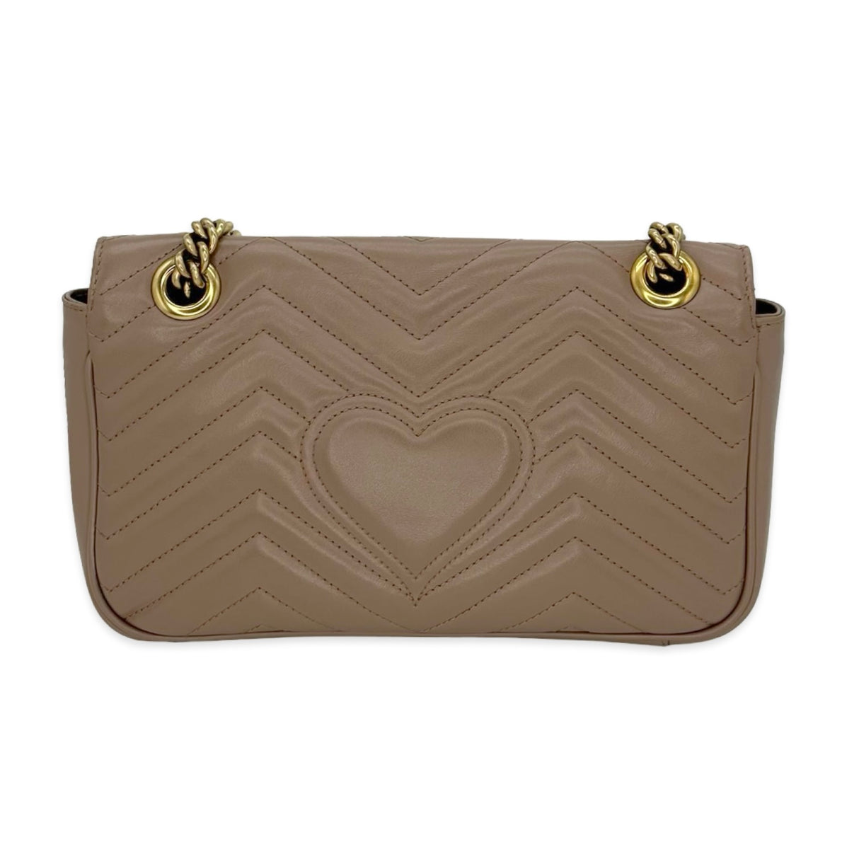 GUCCI: Quilted Leather Small GG Marmont Flap Bag