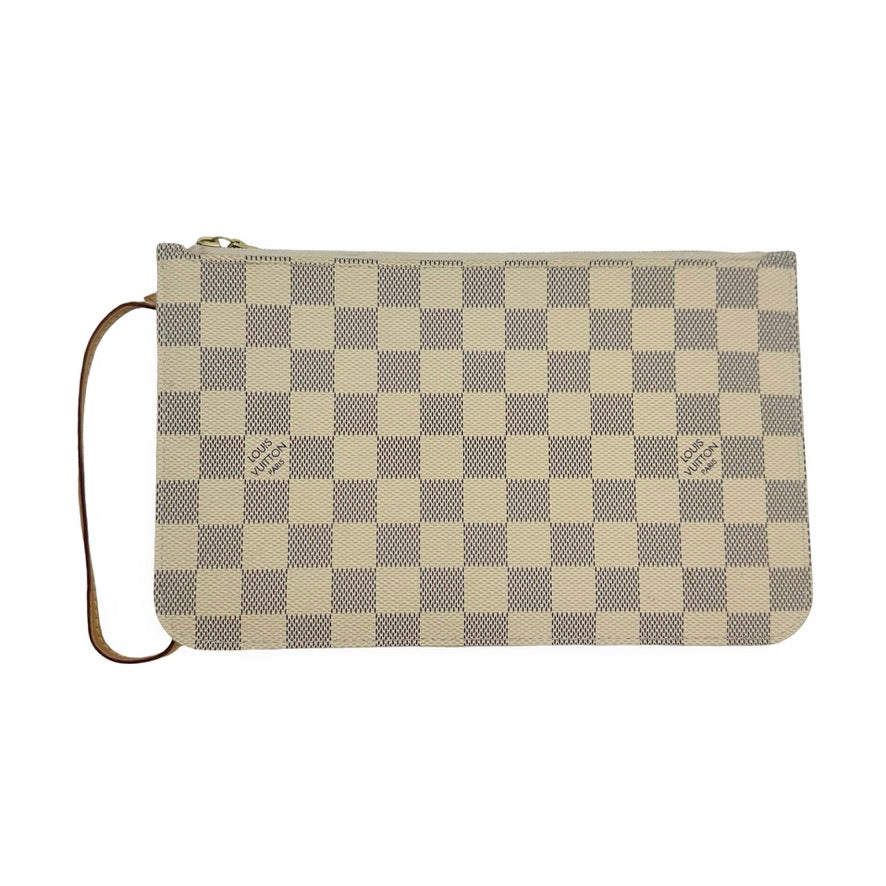 LOUIS VUITTON: Damier Azur Neverfull Pochette