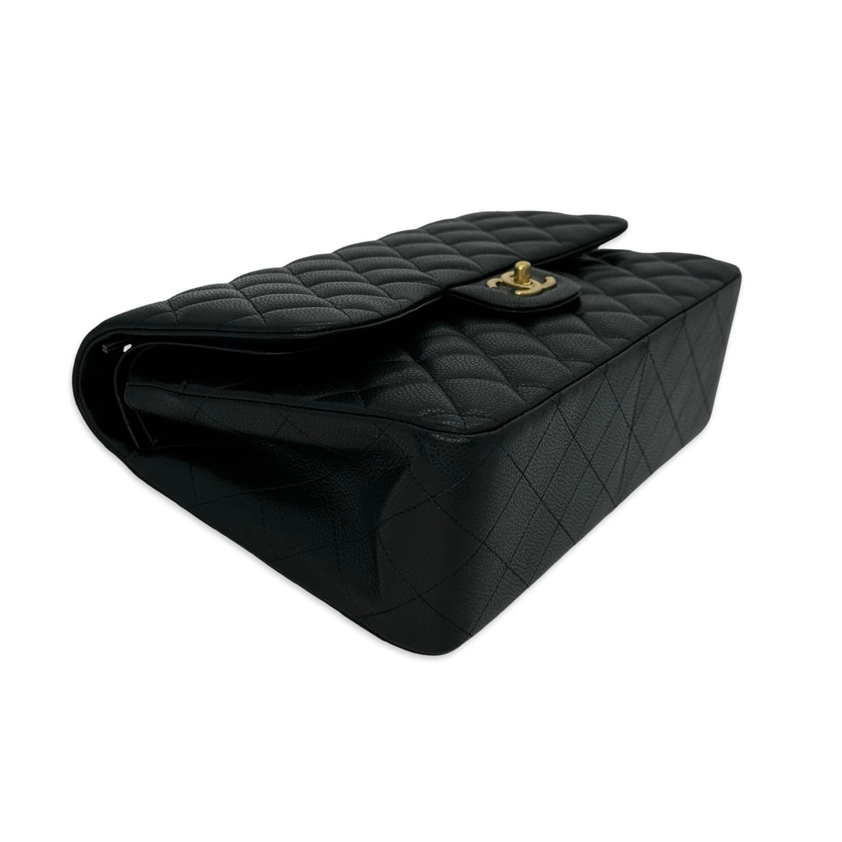 CHANEL: Quilted Caviar Jumbo Classic Double Flap