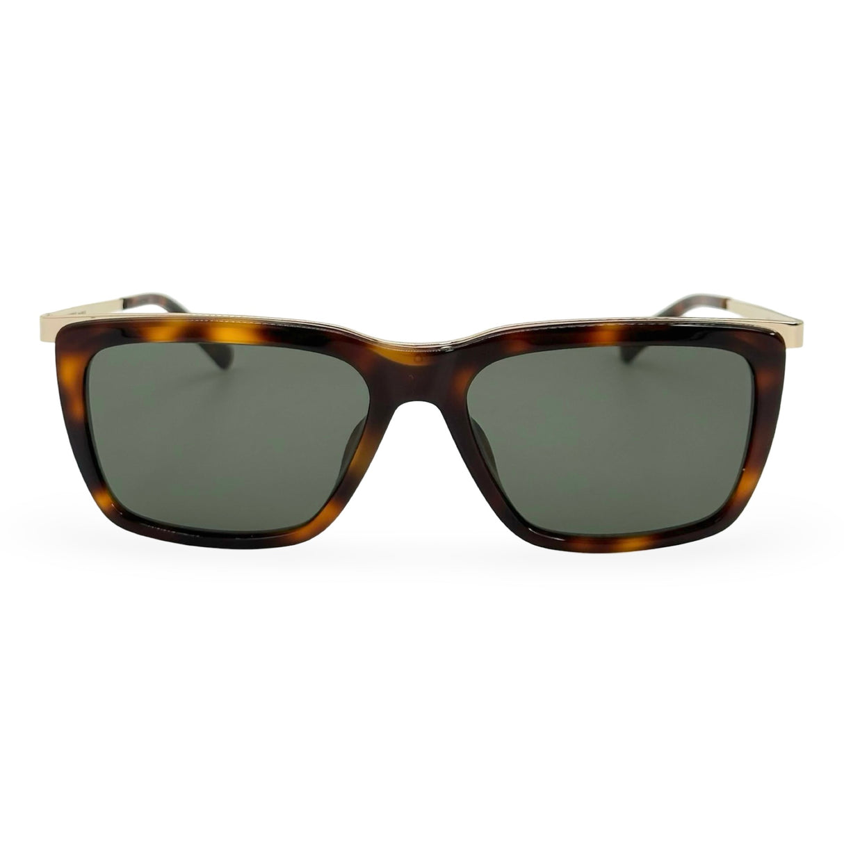 SAINT LAURENT: Tortoiseshell Square Sunglasses