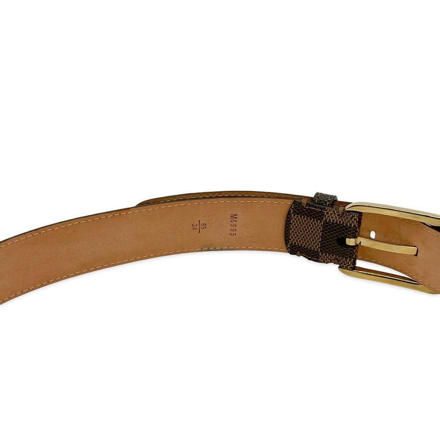 LOUIS VUITTON: Damier Ebene LV Ellipse Belt