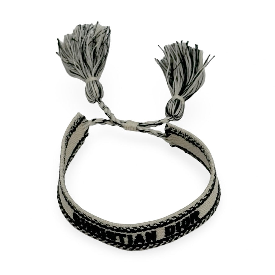 CHRISTIAN DIOR: Embroidered Cotton Bracelet