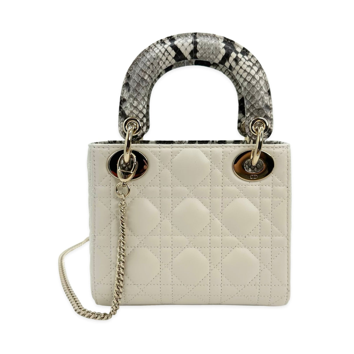CHRISTIAN DIOR: Cannage Python Mini Lady Dior