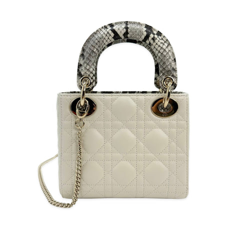 CHRISTIAN DIOR: Cannage Python Mini Lady Dior