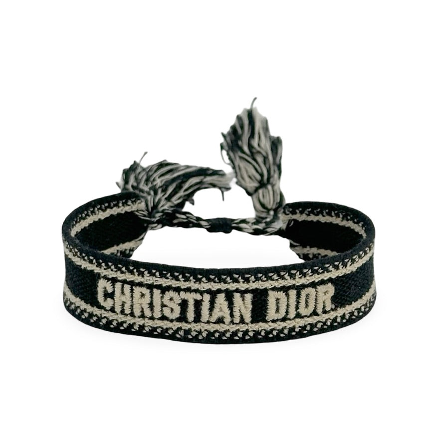 CHRISTIAN DIOR: Embroidered Cotton Bracelet