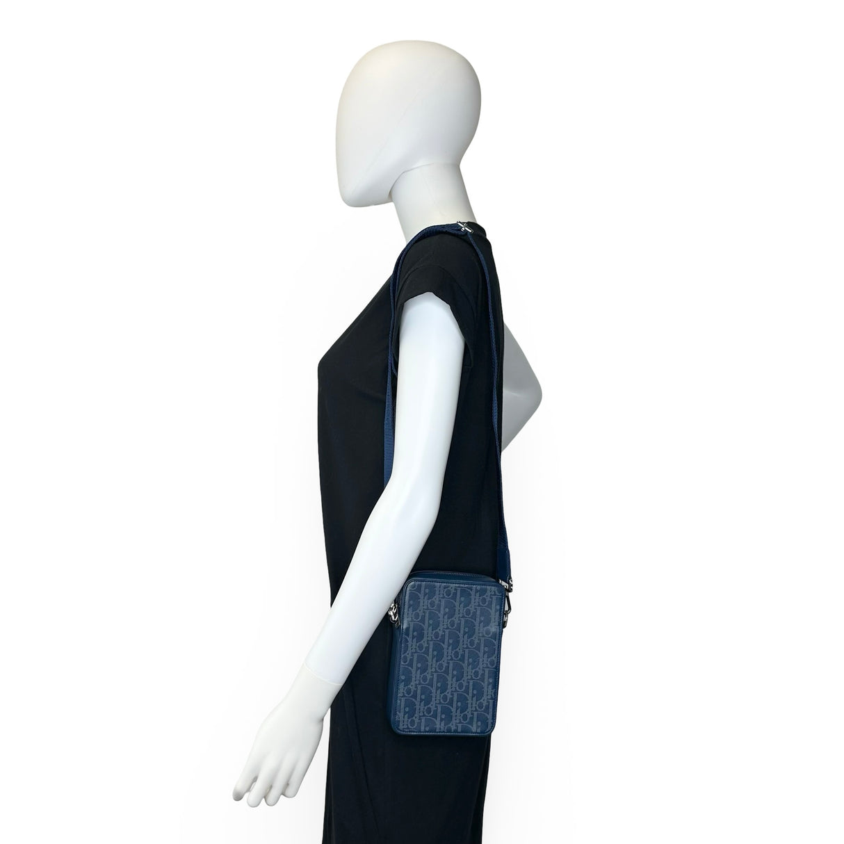 CHRISTIAN DIOR: Oblique Galaxy Calfskin World Tour Messenger Pouch