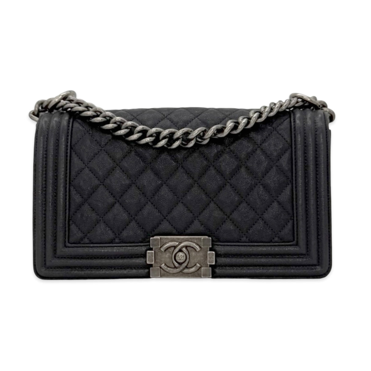 Quilted Caviar Old Medium Boy Bag