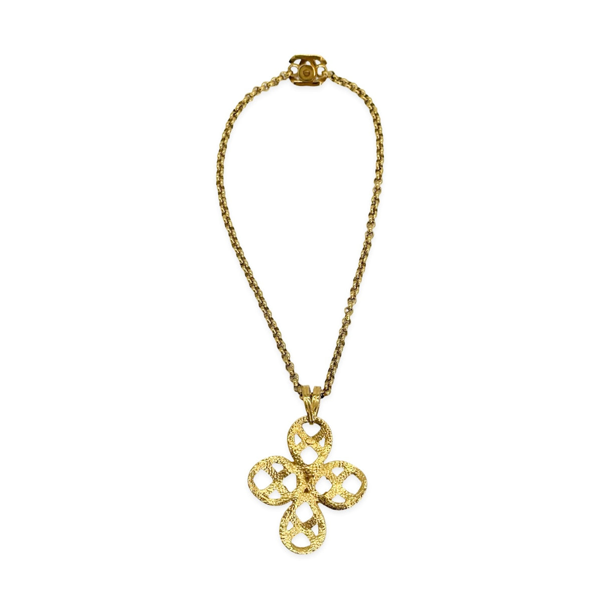 CC Twist Lock Woven Pendant Necklace