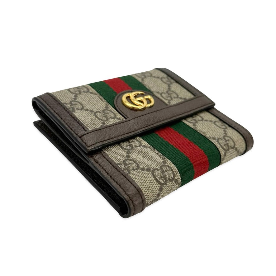 GUCCI: GG Supreme Ophidia French Flap Wallet
