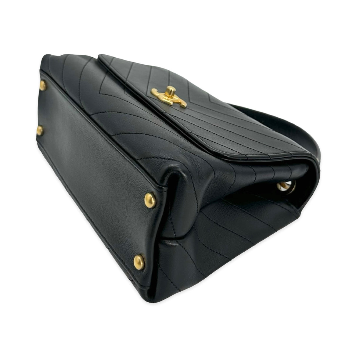 Chevron Quilted Calfskin Medium Coco Python Top Handle