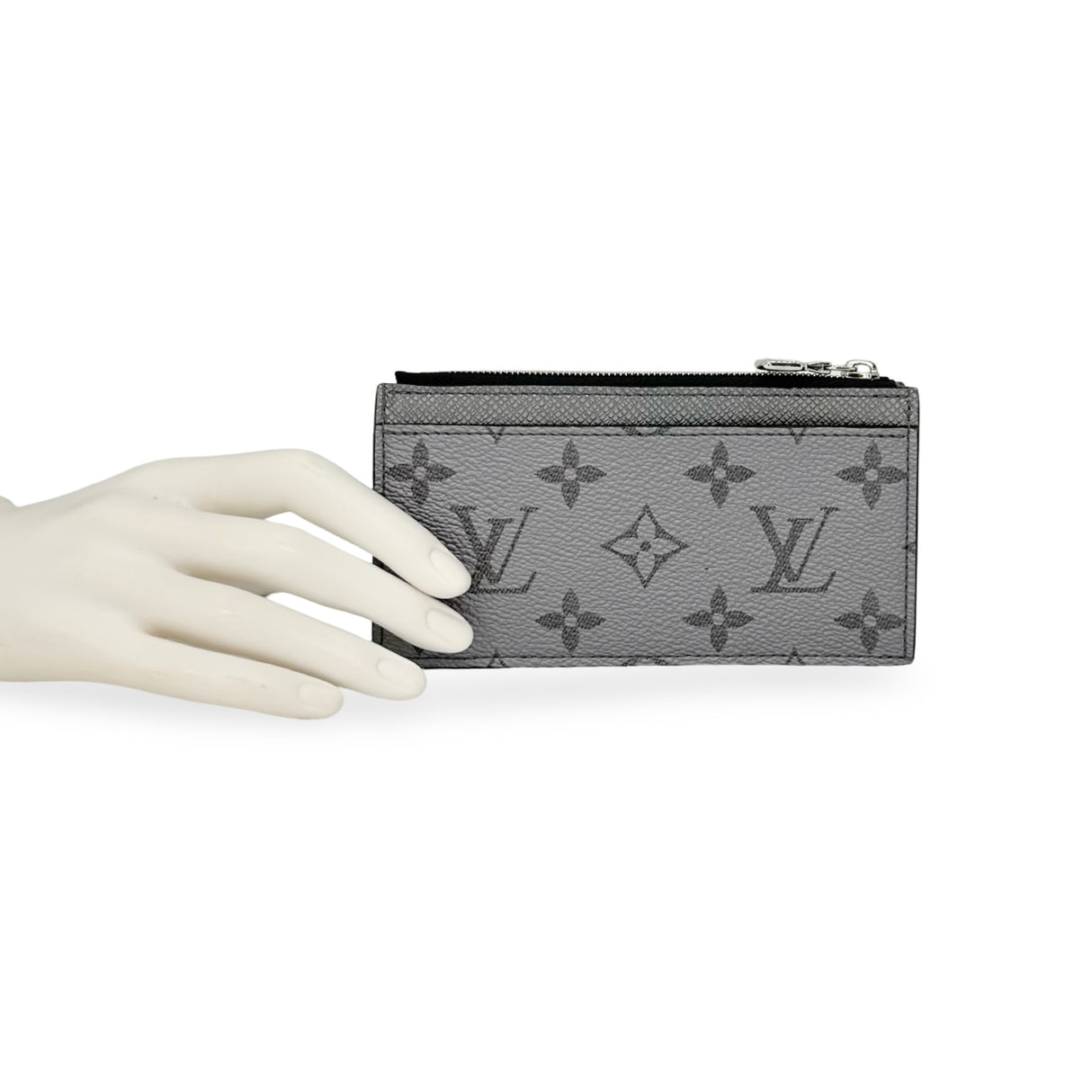 LOUIS VUITTON: Monogram Taigarama Coin Card Holder