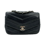 CHANEL: Chevron Quilted Caviar Data Center Mini Flap