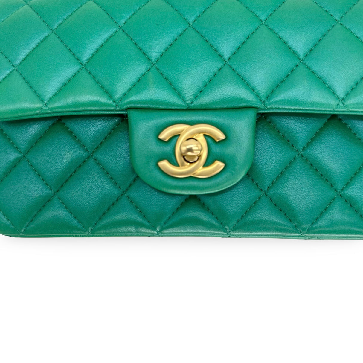 CHANEL: Iridescent Quilted Lambskin Mini Top Handle Flap Bag
