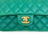 CHANEL: Iridescent Quilted Lambskin Mini Top Handle Flap Bag