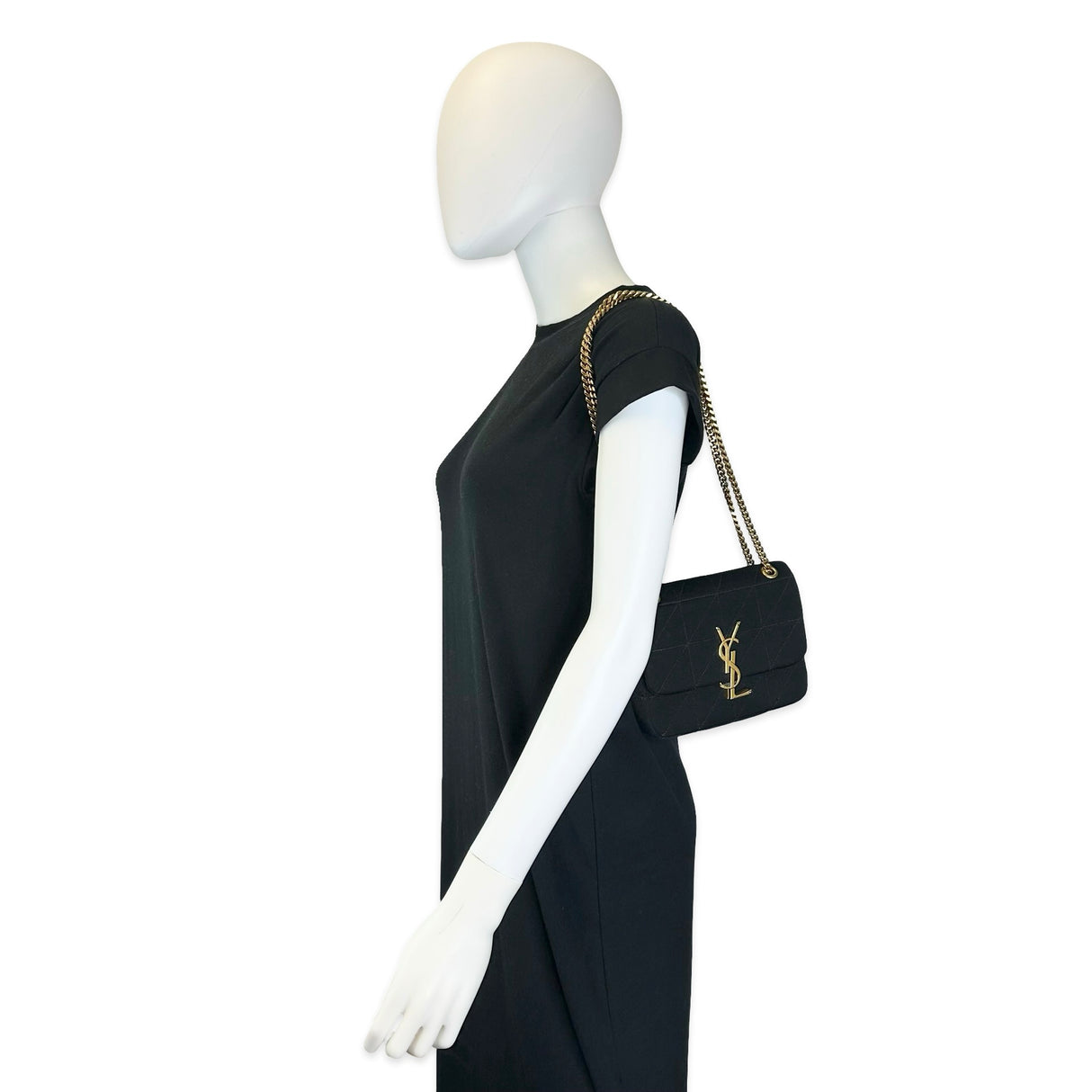 SAINT LAURENT: Quilted Jersey Mini Jamie
