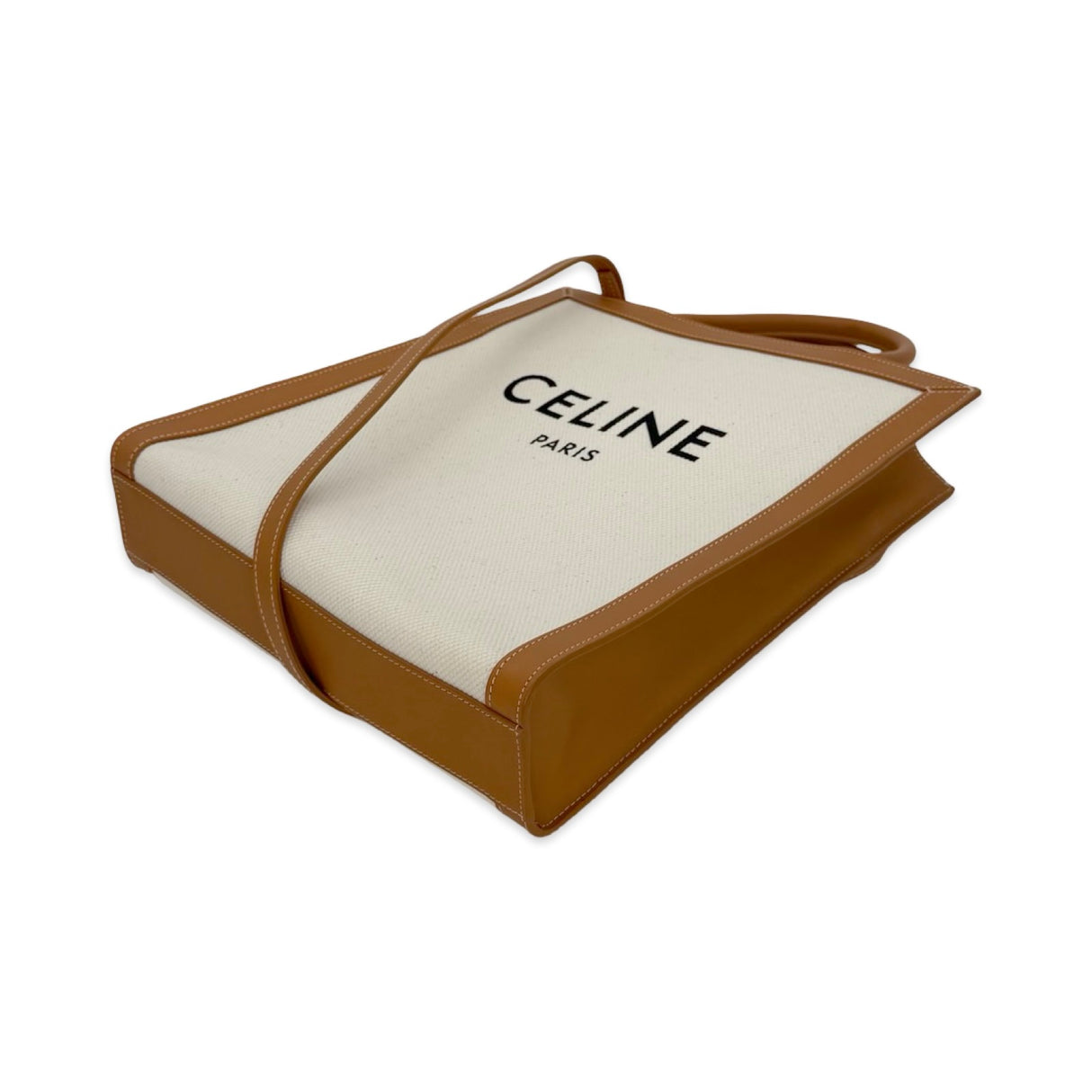 Woven Canvas Vertical Cabas Tote