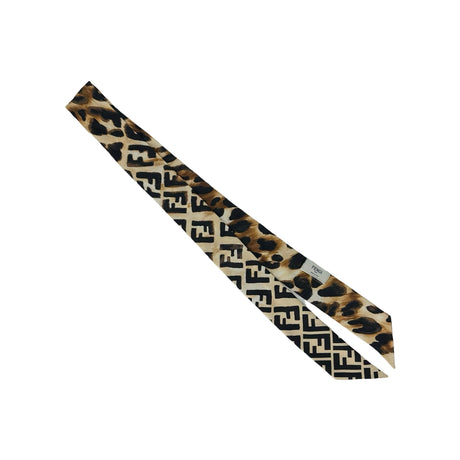 FENDI: Silk Leopard FF Wrappy Bandeau