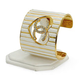 CHANEL: CC Crystal Heart Wide Cuff