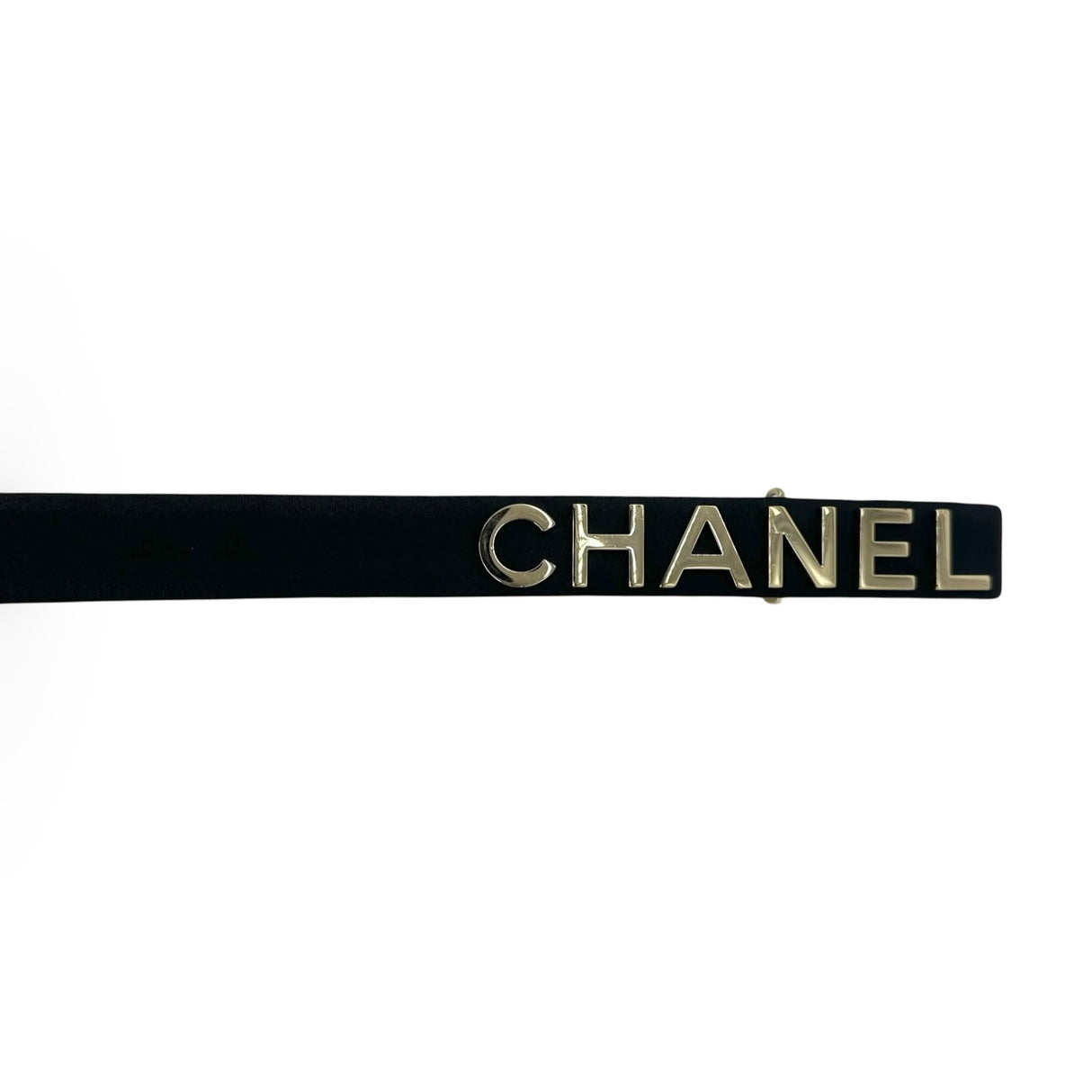 CHANEL: Calfskin Logo Belt