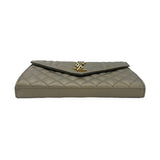 SAINT LAURENT: Triquilt Grain de Poudre Envelope Chain Wallet