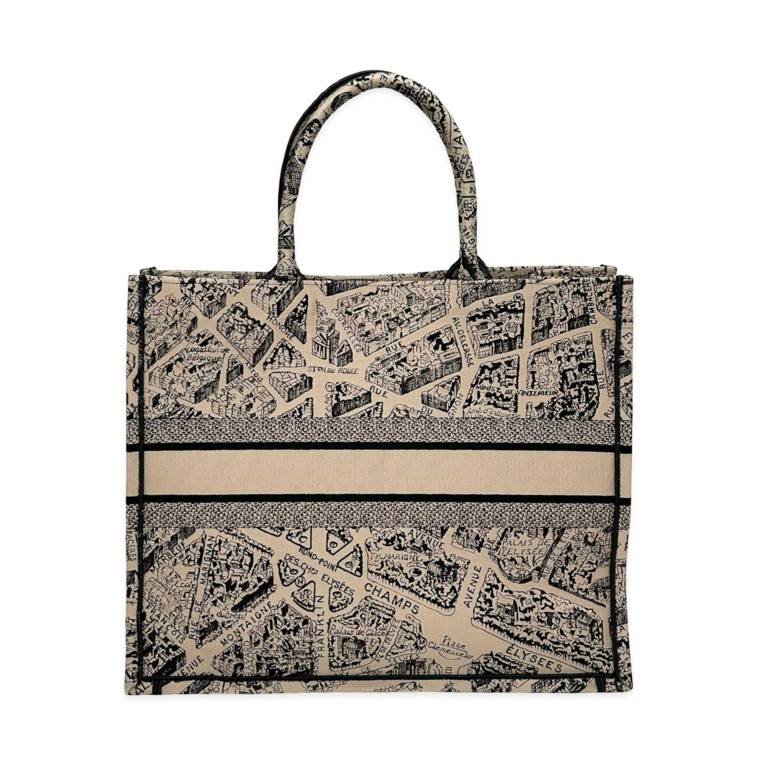 バッグ Christian Dior Book Tote (Plan de Paris) CHRISTIAN DIOR: Embroidered Plan de Paris Large Book Tote