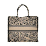 CHRISTIAN DIOR: Embroidered Plan de Paris Large Book Tote