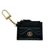 GUCCI: Quilted Leather Keychain Card Holder