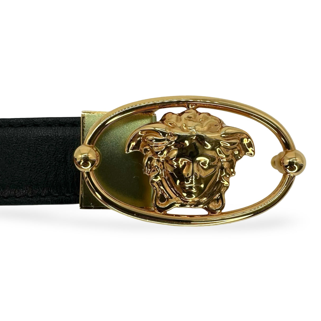 VERSACE: Leather Medusa Belt