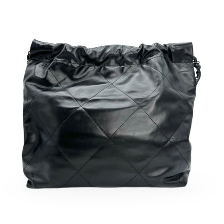 CHANEL: Quilted Calfskin So Black Small 22