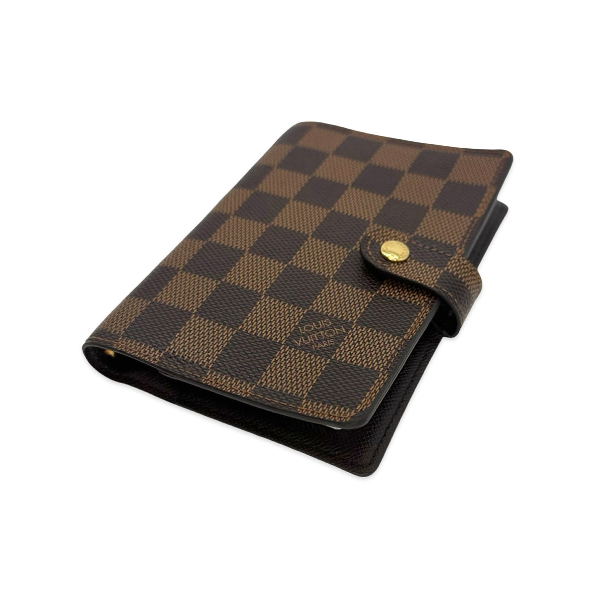 LOUIS VUITTON: Damier Ebene Small Ring Agenda Cover