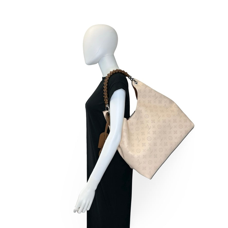 LOUIS VUITTON: Mahina Carmel Hobo Bag