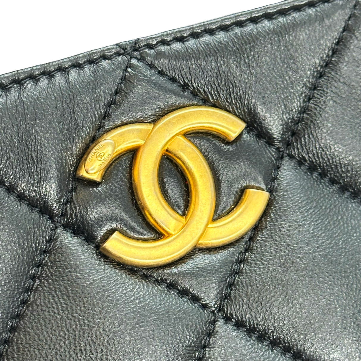 CHANEL: Quilted Lambskin Small Top Handle Shopping Bag