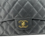 CHANEL: Quilted Caviar Maxi Classic Double Flap