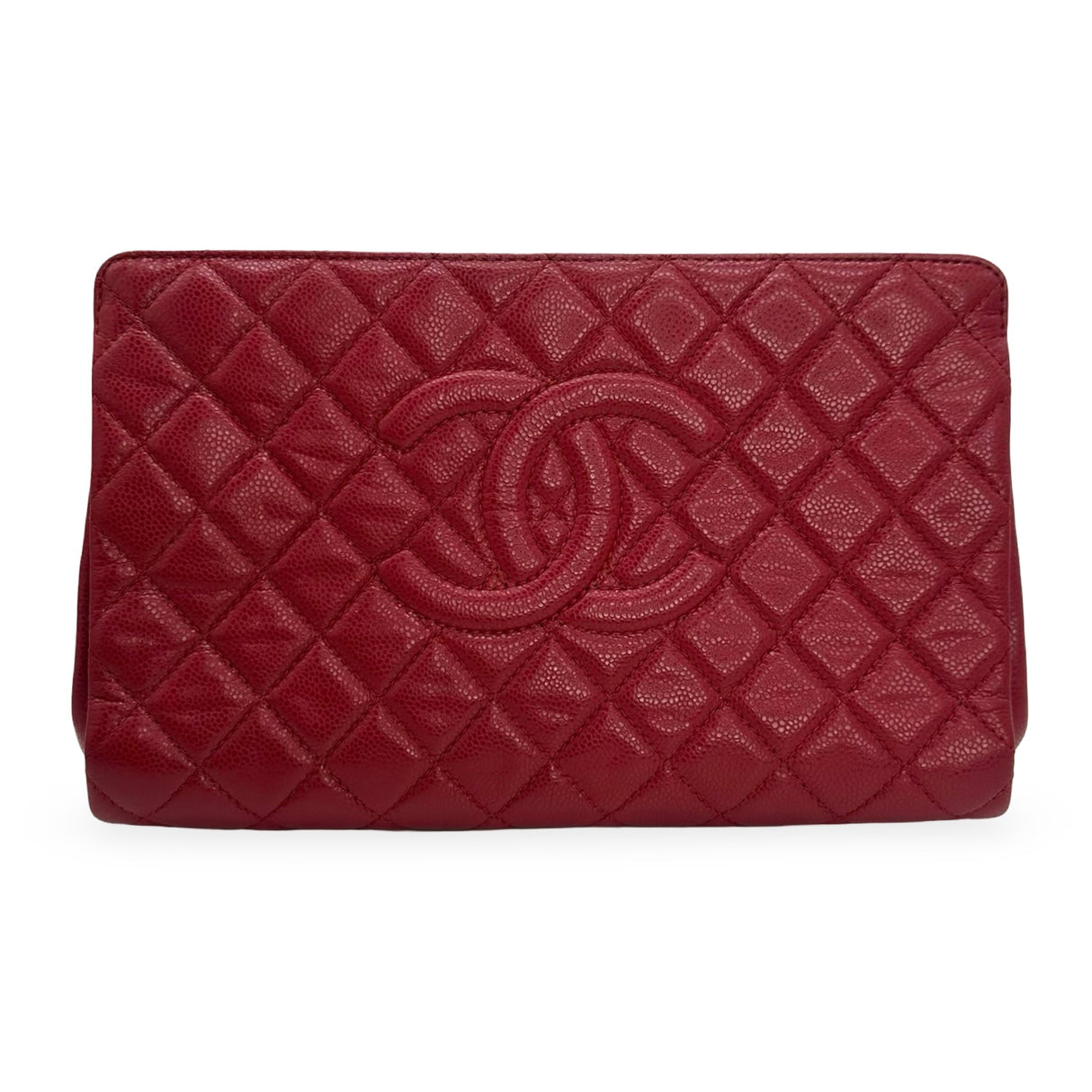 CHANEL: Quilted Caviar Large CC Timeless Clutch
