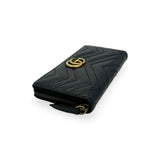 GUCCI: Quilted Leather GG Marmont Zip Around Wallet