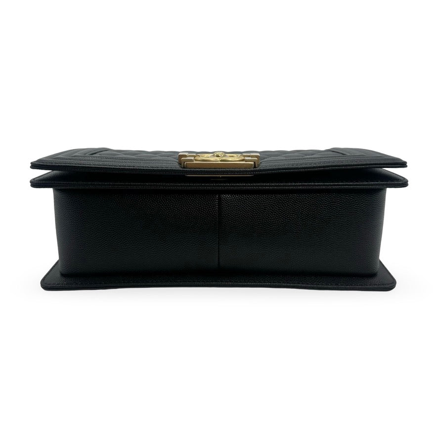 CHANEL: Quilted Caviar Old Medium Boy Bag